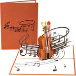 PopLife Violin Musical Instrument 3D Pop Up Card - Musician Birthday Greeting Card, Retirement Party, Father's Day, Teacher Gift from Student, Music School Graduation, Violinist Recital, Musical Play