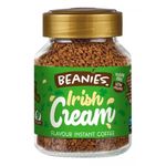 BEANIES Flavoured Instant Coffee - IRISH CREAM, Sugar Free instant coffee Hot & Cold Coffee Makes 25 Cups 100% Arabica Light Roasted Coffee 50g. Bottle (Irish Cream)