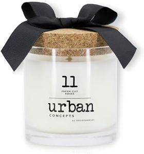 Urban Concepts by DECOCANDLES - Highly Scented Soy Candle - Long Lasting - Hand Poured in USA (Fresh Cut Roses, 9 Oz. Cork)