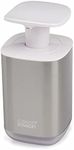 Joseph Joseph Presto Hygienic Bathroom Soap pump dispenser, refillable – White/ Stainless Steel, 36