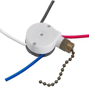 Ceiling Fan Switch Zing Ear ZE-208s E89885 with 4 Pre-Installed Wires 3 Speed 4 Wire Pull Chain Switch Fan Light Switch Replacement Part (Bronze Chain)