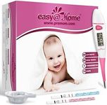 Easy@Home Ovulation/Pregnancy Combo Test Kit + BBT Thermometer and Testing Cups