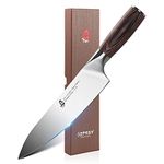 TUO Chef Knife 8 inch - Professional Kitchen Cooking Knife Japanese Gyuto Knives Vegetable Meat and Fruit - German HC Stainless Steel - Ergonomic Pakkawood Handle - Osprey Series with Gift Box