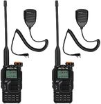 Retevis RA79 Walkie Talkies with Speaker Mic, Dual Band Ham Radio, 2m/70cm/FM/AM Band, 1400mAh Battery, Walkie Talkies for Adults Long Range, Easy to Pair, 2 Way Radio for Hunting, Travelling (2Pcs)