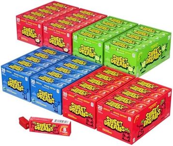 Sweet Dreams Center Filled Soft Chewy Candy, Variety Pack, 1280 Pieces | Individually wrapped gluten-free bulk fruit chews; 2 of each flavor, 20 sticks per box, 8 pieces per stick