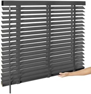 BAYUE 2" Cordless Real Wood Blinds for Indoor Windows, 42" W x 72" H