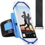 360° Rotatable Sports Running Armband for iPhone XR, XS Max, 8, 8 Plus, 7, 6, Samsung Galaxy A8, S9, S8, S6 Edge, Note, LG; Cell Phone Arm Holder for Men & Women with Free Extender Strap (Blue)