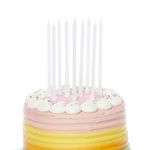 Amscan 9911936 - White Tall Skinny Cake Candles - 10 Pack