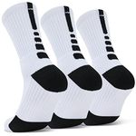 Disile Elite Basketball Socks, Cushioned Dri-Fit Athletic Crew Socks - Thick Sports Socks for Men & Women