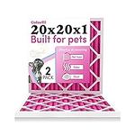 20x20x1 Air Filter by Colorfil | Color Changing Filters Designed for Cat and Dog Odor | MERV 8 Filter | Air FIlter 20x20x1 | Air Conditioner Filter | HVAC Filter for Pet Hair | 20x20 Air Filter 2 pack