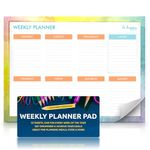 Weekly Planner Pad | 52 Sheets | 27 x 19cm | Weekly Day Planner | Weekly Meal Planner Pad | Week Planner Pad | Weekly Food Planner, Weekly Desk Planner Menu Planner Pad Schedule Planner + SOL Sticker