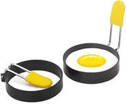 Oicia 2 Pack Egg Rings, 3 inches, Fried Egg Rings, Ring Molds for Cooking, Round Egg Cooker Rings for Frying Shaping Egg Forming Mold Egg Shaper Pancake Kitchen Tool (2)