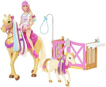 Barbie- Playset Il Ranch con Bambola Bionda, 2 Cavalli E Oltre 20 Accessori, Giocattolo per Bambini 3+Anni, GXV77