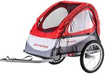 Schwinn Trailblazer Plus Single Child Bike Trailer, for 1 Child Only Up to 40 lbs., Additional 12 lbs. of Convenient Storage Capacity, Canopy, 16-Inch Air-Filled Tires, Red