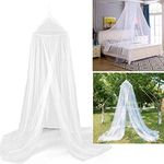 Mosquito Net Bed Canopy, Mosquito Netting Curtains Full Hanging Kit, Quick Easy Installation Hammock, White Dome Tent for Children, Fly Insect Protection Indoor Outdoor, Decorative Height 250cm/98in