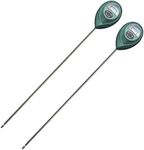 XLUX Long Probe Deep Use Soil Moisture Meter Sensor, Water Monitor Indicator, Hygrometer for Outdoor Indoor Large Pot Plants, Flower, Gardening, Farming, 2 Pack