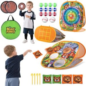 Bean Bag Toss Game Sets for Kids, Toss and Catch Ball Set for Kids Outdoor Baseball Toys for Toddlers Carnival Games for 3 4 5 6 7 Years Old Boys and Grils Backyard Outdoor Toy