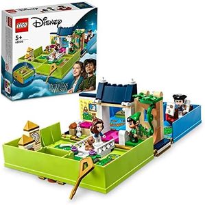 LEGO 43220 Disney Les Aventures de Peter Pan et Wendy dans Un Livre de Contes, Jouet de Voyage pour Enfants 5 Ans, avec Micro-poupées et Bateau Pirate