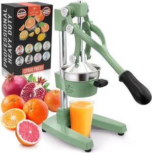 Zulay Kitchen Cast Iron Juicer - Heavy Duty Manual Juicer with Detachable Strainers for Easy Cleaning, Orange Juice Press for Citrus Fruits, Perfect for Bartenders, Juice Lovers & Health Enthusiasts