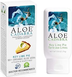 Aloe Cadabra Flavored Personal Lubricant and Vaginal Moisturizer, Organic Edible Aloe Lube for Men, Women, and Couples, Non-Staining, pH Balanced, Toy Compatible (Key Lime Pie, 2.5 Ounces, 1 Pack)