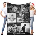 LNM Personalised Blanket Adults, Customised Blanket with Photos, Custom Photo Blankets, Customise Blanket, Personalised Christmas Photo Gifts for Women, Men, Baby, Kid, Pet, Family