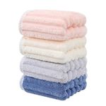 SOFTBATFY Soft Microfiber Hand Towels 4Pack, 40x75 cm Super Absorbent Ribbed Towel Ideal for Hair Spa Sports and Travel (Ribbed Towel 40x75 cm)