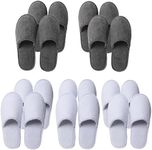 SPA Slippers Guest Slippers Hotel Slippers Dispossible Soft Fleece Women Men House Slippers in Salons Bathoom Party Washable, White Grey, 9.5 Women/9.5 Men