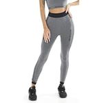 Gold's Gym GGLPNT135 Ladies Seamless High Waist Contour Training Leggings Pants, Grey Marl/Black, Medium/Large