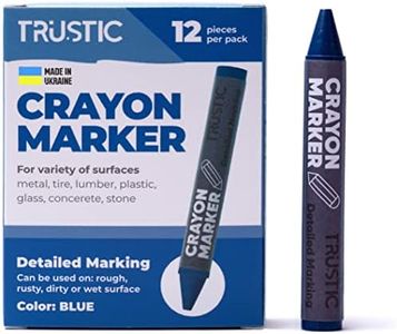 Trustic Universal Crayon Wax Marker for Industrial and Craft Detailed Marking on Lumber Metal Carton Ceramics Concrete Glass Plastic Tire, Pack of 12 (Blue)