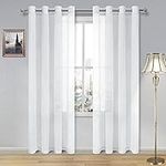 DWCN White Sheer Curtains Linen Tex