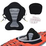 Kayak Seat - Premium Canoe Seat with Back Support, Thickened Kayak Seat,SUP and Paddle Board Seat – Water-Repellent Cushion – Ideal for Fishing, Rowboats, and More (Black+Gray, 1 pcs)