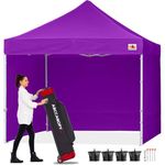 ABCCANOPY Pop Up Gazebo Canopy Commercial Tents Market stall with 4 Removable Sidewalls and Roller Bag Bonus 4 Weight Bags. (3x3M, Purple)