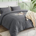 Sasttie Duvet Cover King Size, King Duvet Cover, 3-Piece Duvet Cover Set Includes 1 Duvet Cover (104x90) and 2 Pillowcases (20x36) with Zipper Closure, Ultra Soft Brushed, Cool Gray