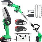 VENEKETY Cordless Pole Saw & Mini Chainsaw, 2-in-1 Electric Pole Saw with 2 Batteries and 2 Chains, Pole Saw Battery Powered with 5.5ft Extension Rod, Multifunctional Pole Saws for Tree Trimming