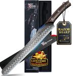 SYOKAMI Multifunction Carving Knife, 12 Inch High-Carbon Japanese Style Brisket Knife with Wood Handle, Damascus Pattern Full Tang Design, Razor-Sharp Slicing Knife for Meat Cutting with Gift Box