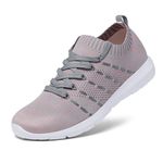 EvinTer Women's Running Shoes Lightweight Comfortable Mesh Sports Shoes Casual Walking Athletic Sneakers Grey/Pink