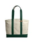 DailyObjects Ivory-Forest Green Field Tote Bag |Canvas Tote Shoulder Bag Fits upto 14" Laptop for Women and Men Work & Daily Use |Handcrafted from premium cotton canvas perfect for Work & Daily Use