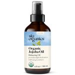 Sky Organics Organic Jojoba Oil for Face, 100% Pure & Cold-Pressed USDA Certified Organic to Balance, Moisturize and Protect, 4 fl. Oz