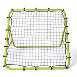 Football Master ™ Premium Fluorescent Green Single Sided Sports Multi Skills Rebounder Training Aid Target Soccer Goal Kickback Adjustable Practise Goalkeeper Coaching Rebound Net