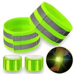 Four Reflective Running Armbands Hi Vis, High Visibility Arm Bands & Ankle Bands, Reflective Running Gear Adjustable Length, Reflective Band For Cycling, Walking, Running Accessories For Men & Women