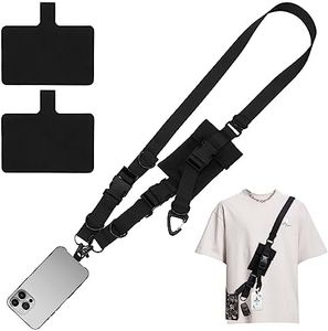 Vspek Chaîne de téléphone portable réglable universelle – Sangle de téléphone portable à bandoulière, convient pour tous les smartphones, avec sachet et 2 inserts de rechange