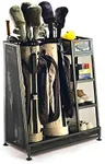 Suncast Metal Complete Golf Bag Organizer for Garage w/ Shelves & Bin (2 Pack)