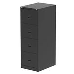 Trexus Steel CC4H1A-av1 Filing Cabinet 4 Drawer Foolscap H1321xW470xD622mm - Black