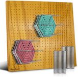 Easy Crochet - Blocking Board for Crochet and Knitting - Wooden Blocking Mats for Knitting 20 Stainless Steel Pins and Pin Holder | Bonus Crochet E-Book - 14 x 14 Inches