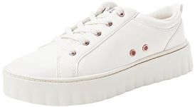 Roxy Women's Sheilahh Slip on Platform Sneaker Shoe, White, 4 UK