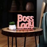 NUKKAD TALES Boss Lady Pink Showpiece Office Decoration Items Birthday Gift Items Gift for Girls Gift for Boss (6 X 4.9 inch)