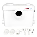 FAVORCOOL 600W Toilet Upflush Pump,Macerator Sewage Pump for Basement Bathroom and Off-Grid RV Toilets Shower,Sewerage Grinder Sump Pump Waste Water Pressure Disposal Shower Laundry Sink Marine Toilet