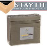 Clara Clark 1800 Series Bed Sheet Sets - Stay fit on mattress with elastic straps at corners - Queen, Sage Olive Green