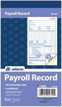 Adams Employee Payroll Record Book, 2 Part, Carbonless, 4.19 x 7.19, 50 Sets per Book, White and Canary (D4740)