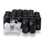 Best Pet Supplies Dog Poop Bags (360 Bags) for Waste Refuse Cleanup, Doggy Roll Replacements for Outdoor Puppy Walking and Travel, Leak Proof and Tear Resistant, Thick Plastic - Black